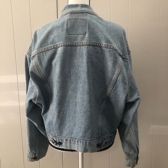 VTG LEVIS l Sz S l Dad Denim Oversized Trucker Jean Jacket - Picture 6 of 11